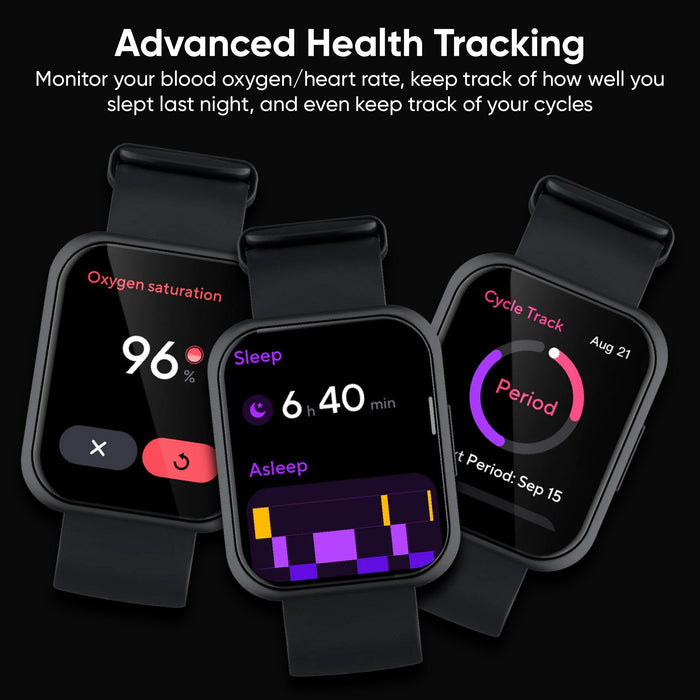 Advanced Health Tracking: Monitor your blood oxygen level, heart rate, keep track of how well you sleep, last night.