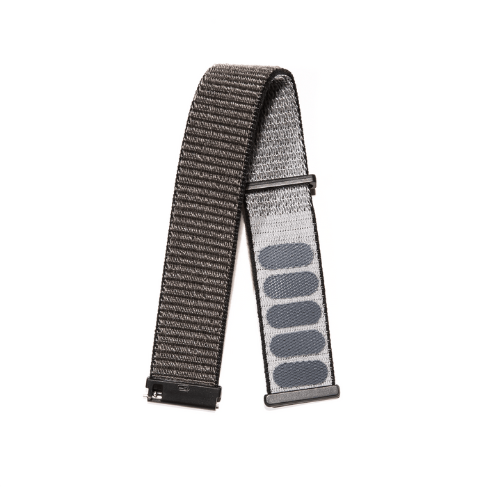 A grey and black watch strap for the Wyze Watch.