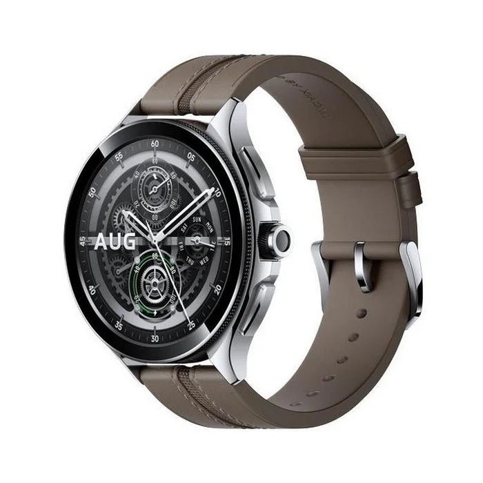 Xiaomi Watch 2 Pro 48MM Smart Watch with Brown Leather Strap - Silver | BHR7216GL from Xiaomi - DID Electrical