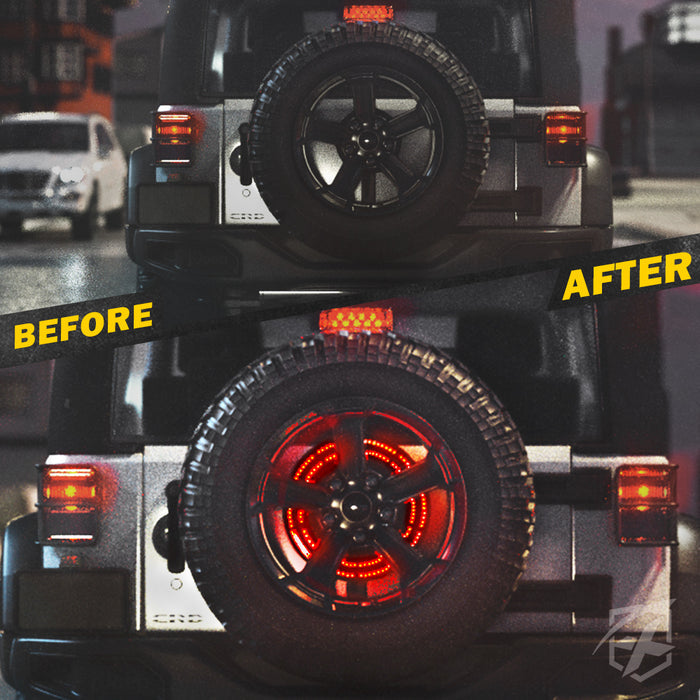 Xprite 14" Dual Spare Tire LED Brake Light | Cyclone Series