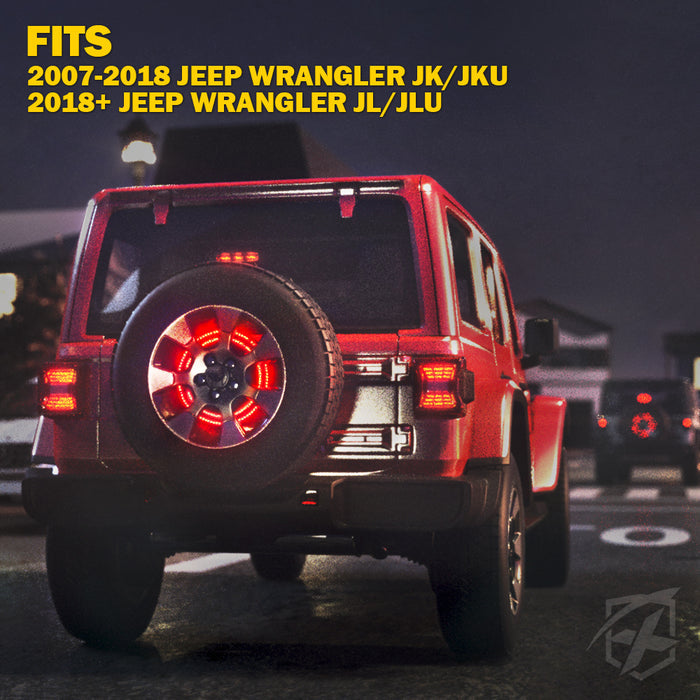 Xprite 14" Dual Spare Tire LED Brake Light | Cyclone Series