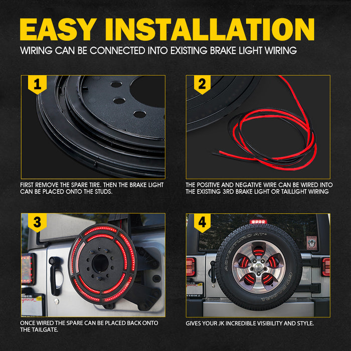 Xprite 14" Dual Spare Tire LED Brake Light | Cyclone Series