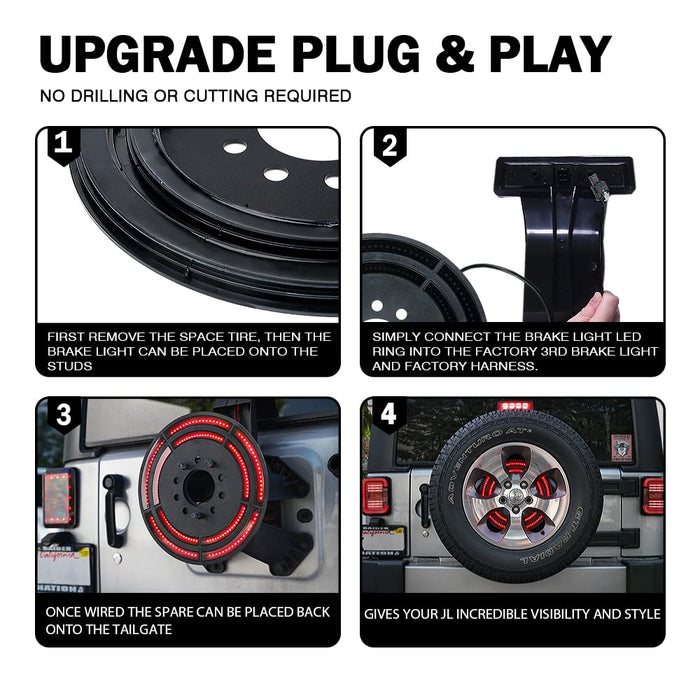 Jeep Wrangler rear tire brake light ring
