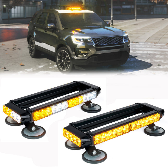Xprite 14.5 inch mini LED strobe light bar magnetic roof mount