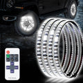Xprite 17" Pure White LED Wheel Lights Kit for Trucks, SUVs & Off-Road Vehicles | IP67 Waterproof Rim Lights