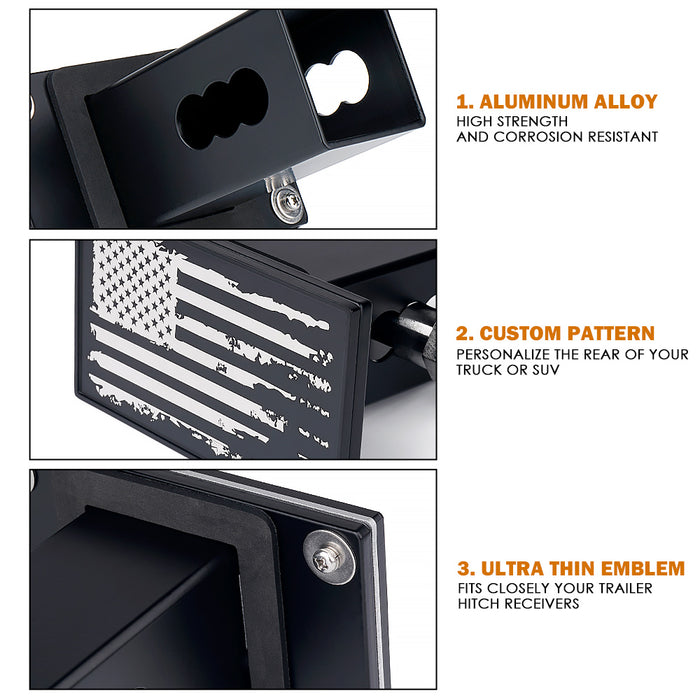 Xprite 2" Aluminum Trailer Hitch Cover Heavy Duty Tow Receiver Plug for Jeep Truck SUV