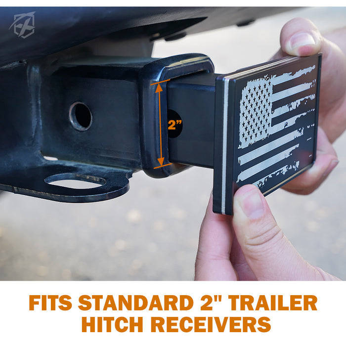 Xprite 2" Aluminum Trailer Hitch Cover Heavy Duty Tow Receiver Plug for Jeep Truck SUV