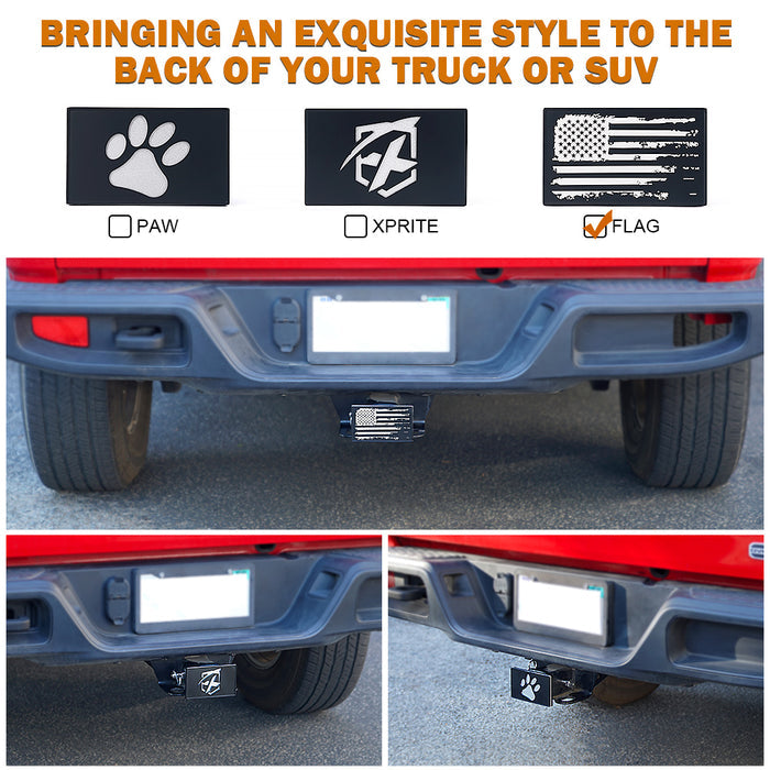 Xprite 2" Aluminum Trailer Hitch Cover Heavy Duty Tow Receiver Plug for Jeep Truck SUV