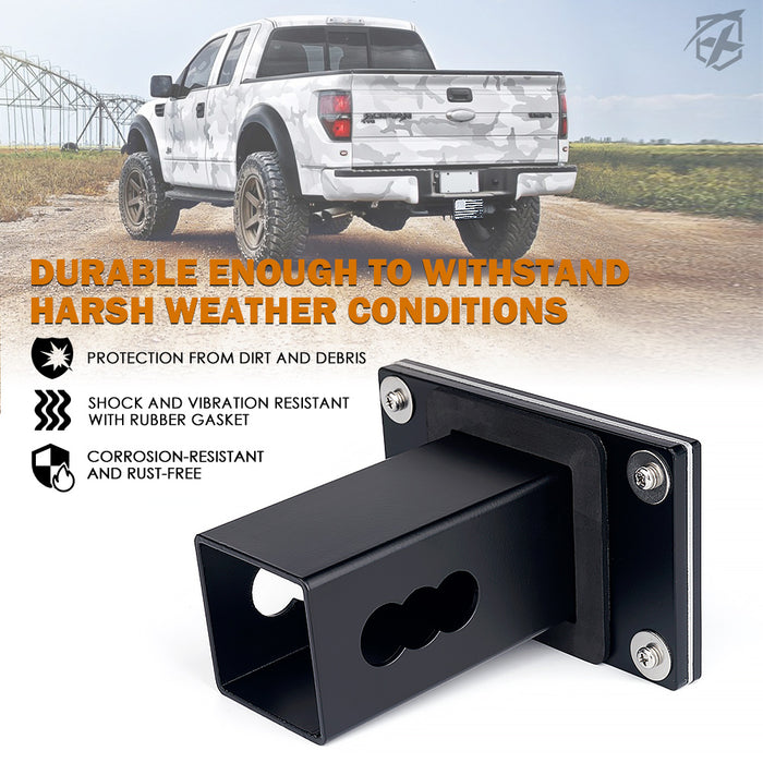 Xprite 2" Aluminum Trailer Hitch Cover Heavy Duty Tow Receiver Plug for Jeep Truck SUV