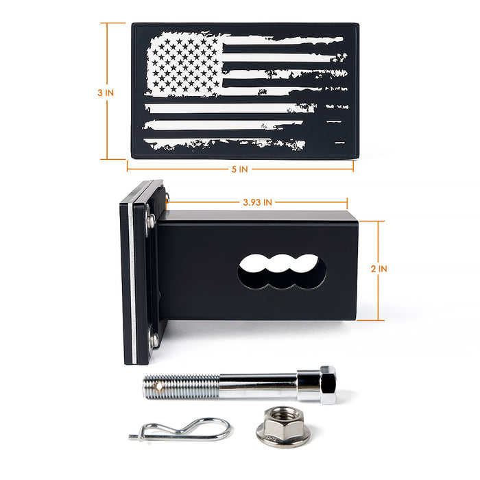 Xprite 2" Aluminum Trailer Hitch Cover Heavy Duty Tow Receiver Plug for Jeep Truck SUV