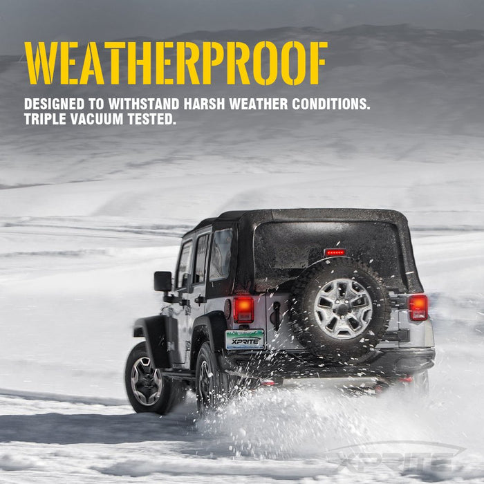Xprite 2007–2018 Jeep Wrangler JK LED Third Brake Light | IP68 Waterproof Plug & Play