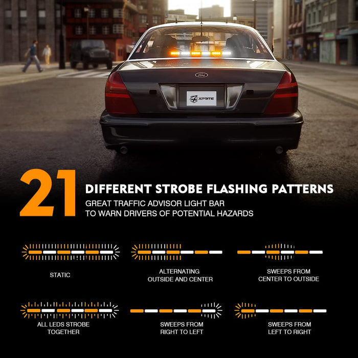 Xprite 26"  LED Traffic Advisor Strobe Light Bar | Controller 6 Series
