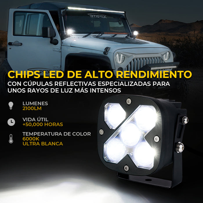 Xprite 3"  LED Light Pods – 25W CREE LED Spot Beam Off Road Lights with Mounting Brackets | X-Beam Series