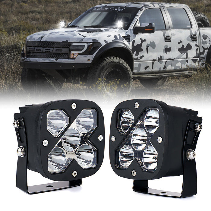 Xprite 3"  LED Light Pods – 25W CREE LED Spot Beam Off Road Lights with Mounting Brackets | X-Beam Series