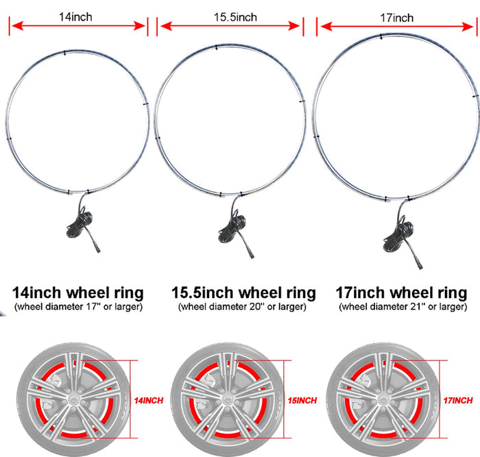 Xprite 4PCS Pure White Wheel Lights for Trucks Cars SUVs Pickups Vehicle Offroad