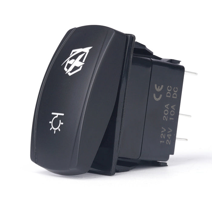 Xprite 5 Pin Laser Blue SPST Rocker On/Off Toggle Switch with Logo
