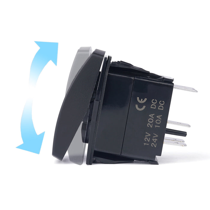 Xprite 5 Pin Laser Blue SPST Rocker On/Off Toggle Switch with Logo