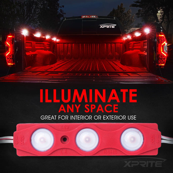Xprite 8 LED Rock Light Pods Truck Bed Lighting Kit with Switch