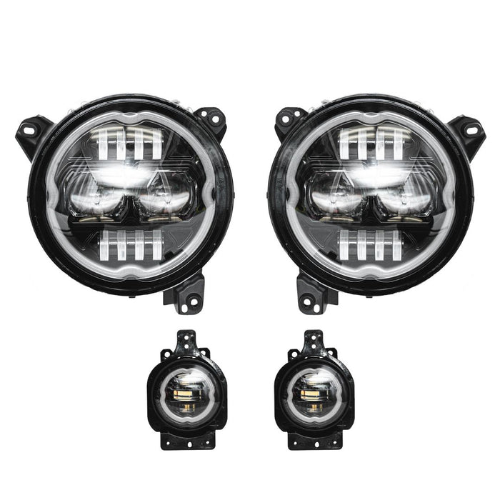 Xprite 9" RGB Halo LED Headlights For 2018+ Jeep Wrangler JL & 2020+ Gladiator JT,DOT SAE Certified