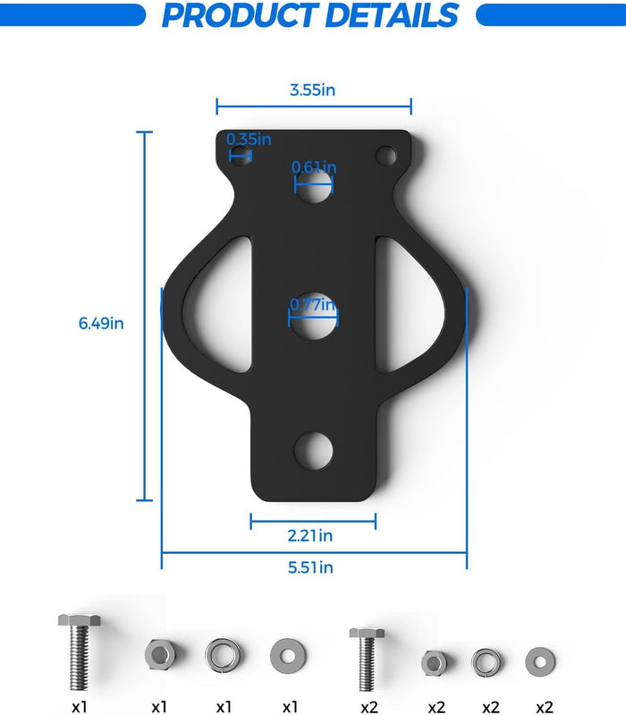 Xprite ATV/UTV 3-Way Hitch Adapter, 3500 lbs Steel Hitch Mount with Bolt