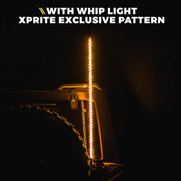 Xprite CB Radio Antenna with Spiral LED Whip Light – 4FT Off-Road Lighted Antenna