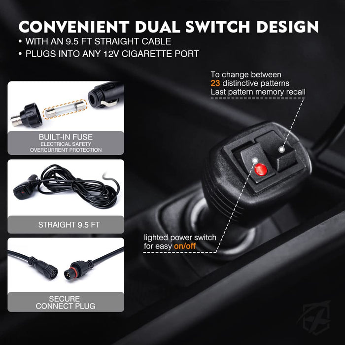 Xprite  Dual LED Windshield Strobe Lights Bar For Cars & Trucks | Unmarked Series
