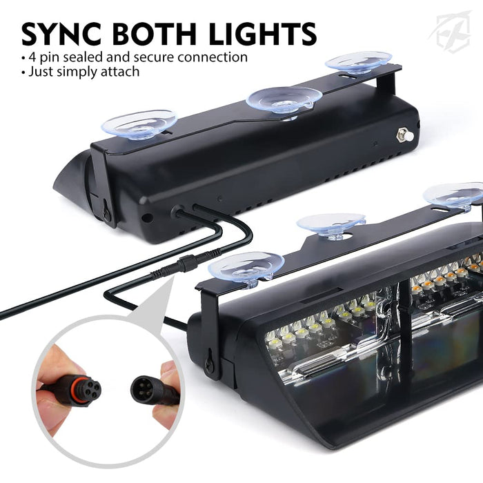 Xprite  Dual LED Windshield Strobe Lights Bar For Cars & Trucks | Unmarked Series