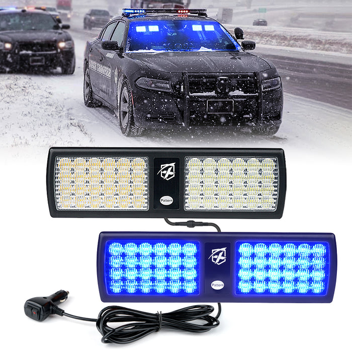 Xprite  Dual Windshield Sun Visor Strobe Lights – LED Emergency Warning Light Bar  | Agent Series