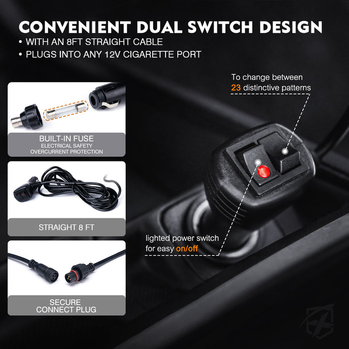 Xprite  Dual Windshield Sun Visor Strobe Lights – LED Emergency Warning Light Bar  | Agent Series