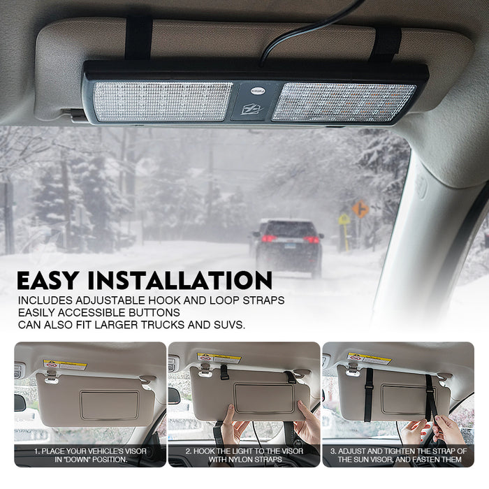 Xprite  Dual Windshield Sun Visor Strobe Lights – LED Emergency Warning Light Bar  | Agent Series