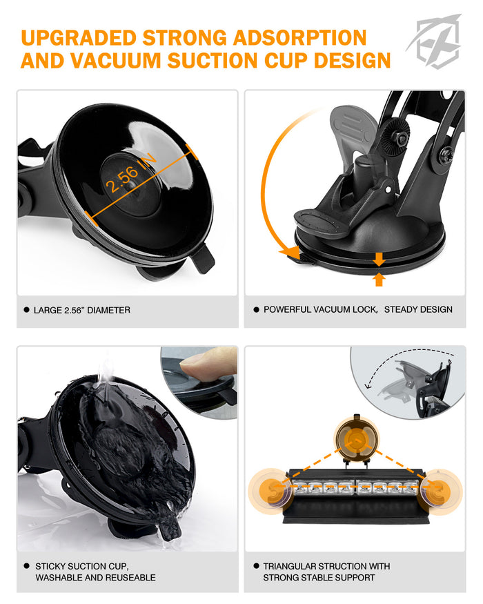 Xprite Emergency Dash Strobe Lights – Suction Cup LED Windshield Dash Warning Light Bar