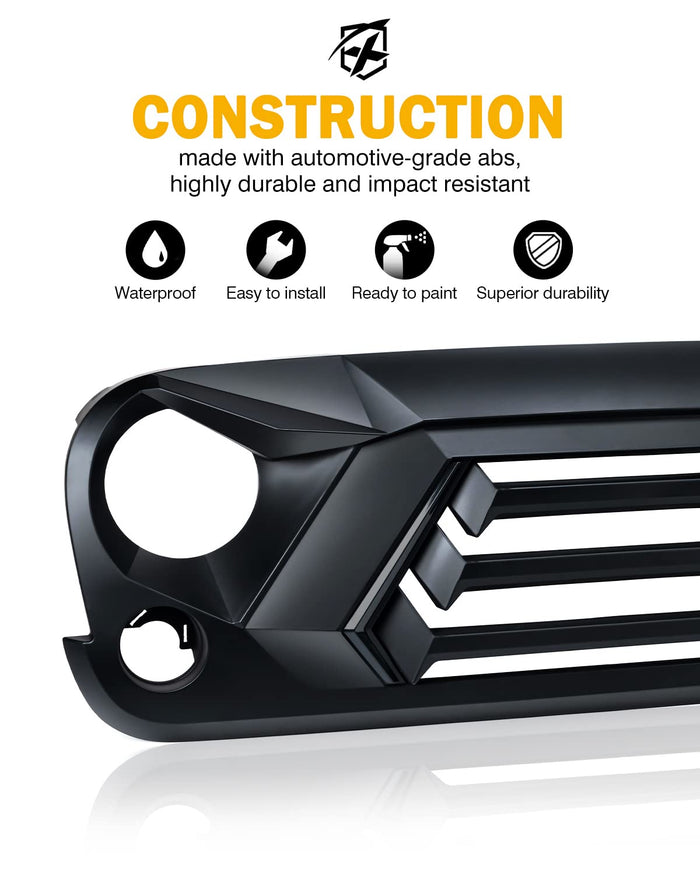 Xprite Grille with Turn Signal and Daytime Running Lights for  Jeep Wrangler JK JKU | Vader Series