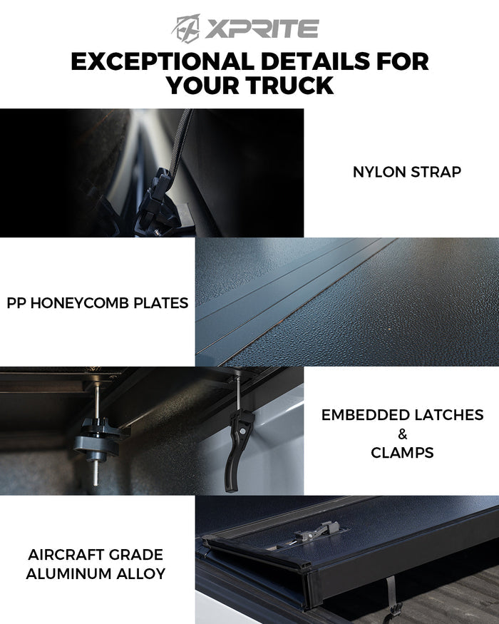 Xprite Hard Tri-Fold Bed Covers & Tonneau Covers for Ford F150 2015-2024