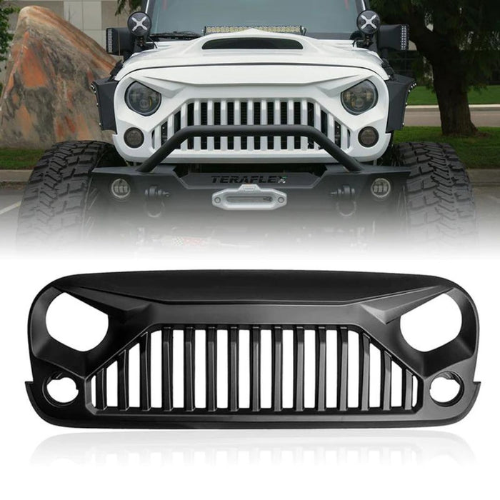 Xprite  Jeep Grille for Jeep Wrangler JK JKU 2007-2018 Matte Black ABS Replacement Grille