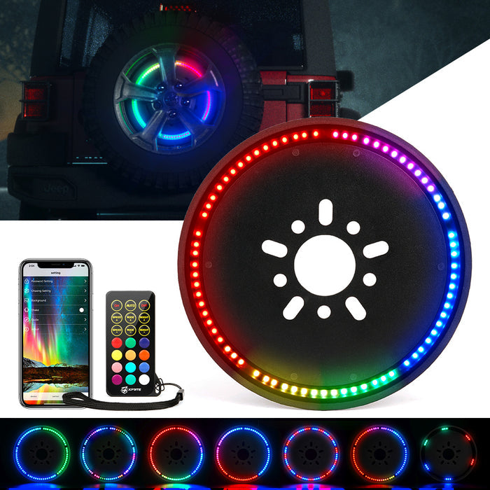 Xprite Jeep Wrangler JK RGB Spare Tire Brake Light – Bluetooth LED Third Brake Light |