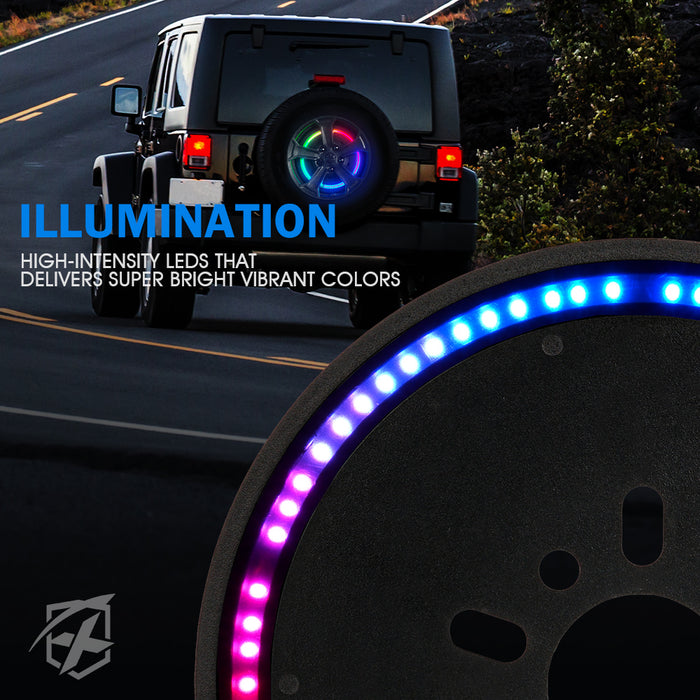 Xprite Jeep Wrangler JK RGB Spare Tire Brake Light – Bluetooth LED Third Brake Light |