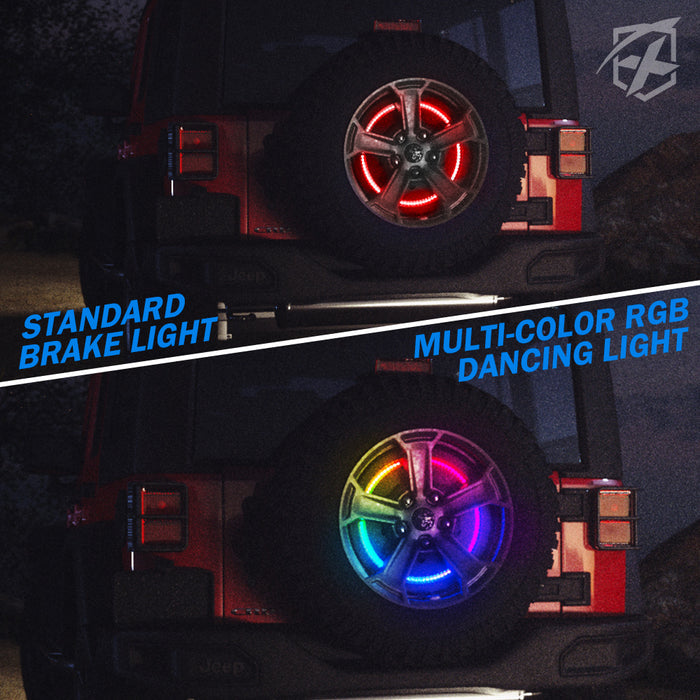 Xprite Jeep Wrangler JK RGB Spare Tire Brake Light – Bluetooth LED Third Brake Light |
