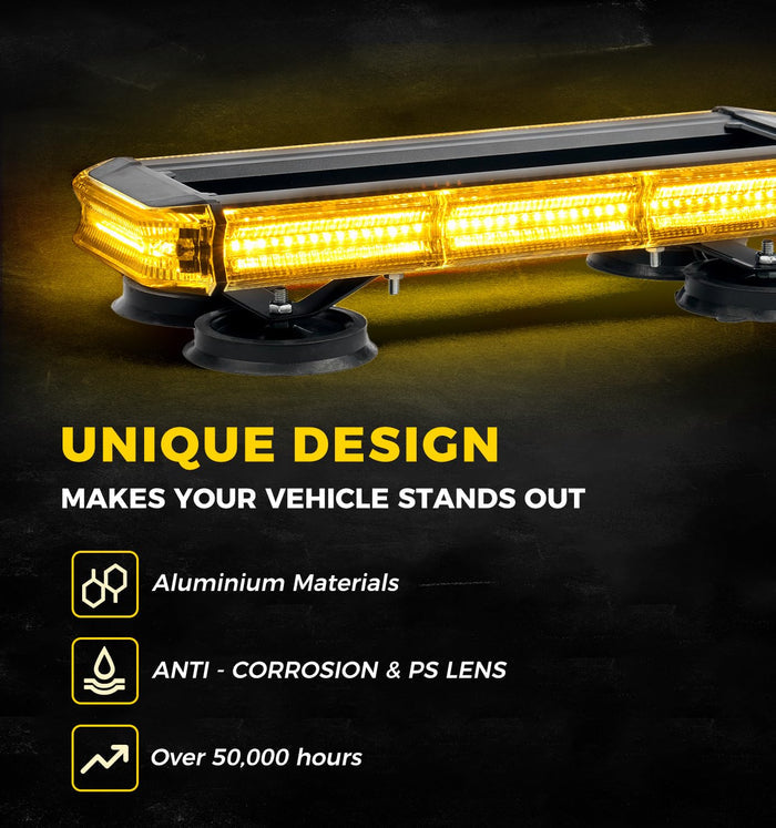 Xprite LED 150 Rooftop Emergency Strobe Light Bar w/Control Panel Magnetic Base