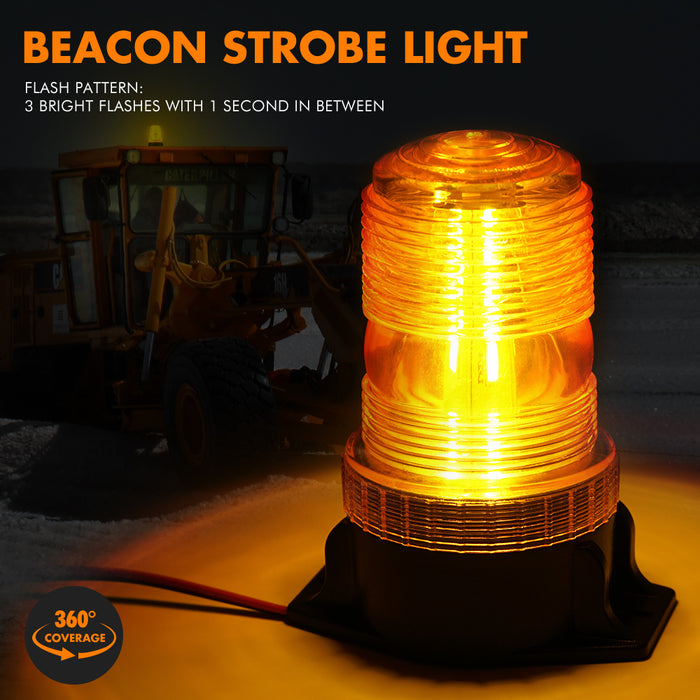 Xprite LED Amber Forklift Beacon Strobe Light 360 Degree Warning Safety Light