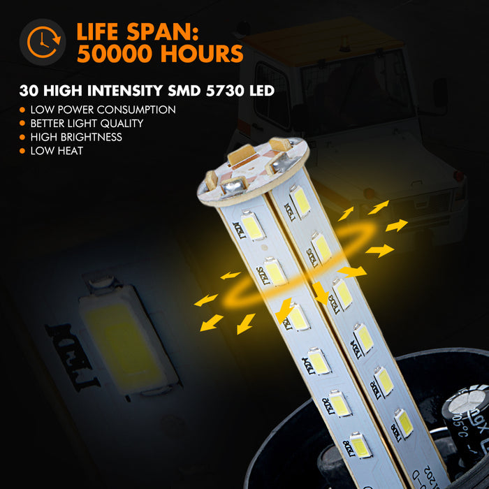 Xprite LED Amber Forklift Beacon Strobe Light 360 Degree Warning Safety Light
