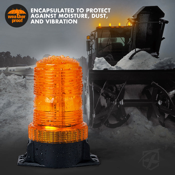 Xprite LED Amber Forklift Beacon Strobe Light 360 Degree Warning Safety Light