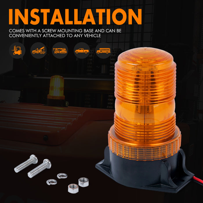 Xprite LED Amber Forklift Beacon Strobe Light 360 Degree Warning Safety Light