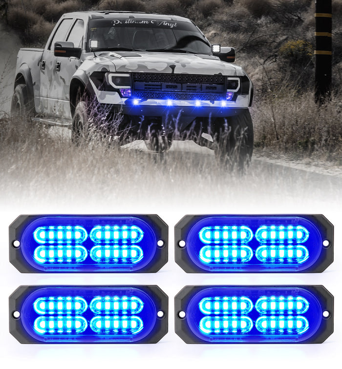 Xprite  LED Surface Mount Strobe Lights Waterproof Grille Emergency Lights for Trucks Work Vehicles and SUVs