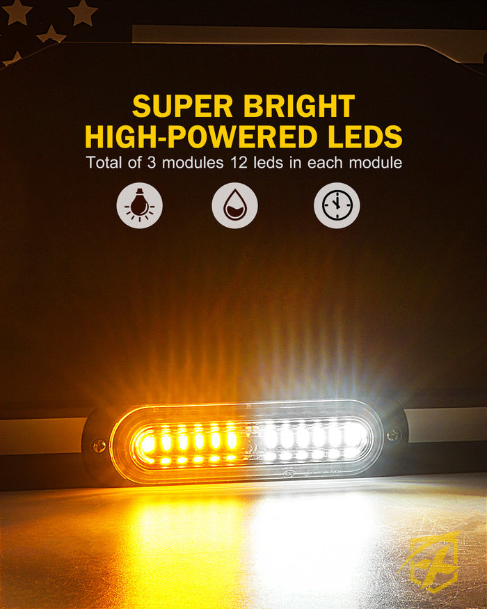 Xprite License Plate Strobe Lights – LED Emergency Warning Flash Lights Extension Cable