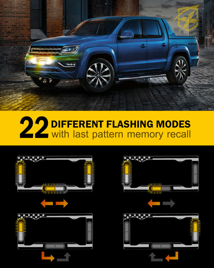 Xprite License Plate Strobe Lights – LED Emergency Warning Flash Lights