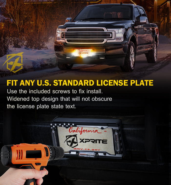 Xprite License Plate Strobe Lights – LED Emergency Warning Flash Lights