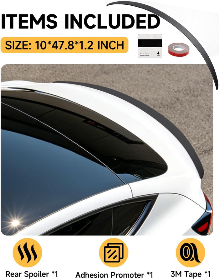 Xprite Matte Black ABS Rear Trunk Spoiler Compatible with Tesla Model Y 2020-2024
