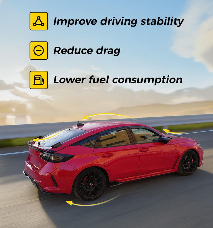 Xprite Matte Black Spoiler Compatible with Honda Civic Hatchback 2021-2026 11th Gen