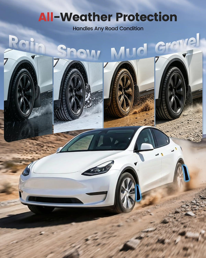 Xprite Mud Flaps for Tesla Model Y 2020–2024 – No-Drill All Weather Splash Guards Set