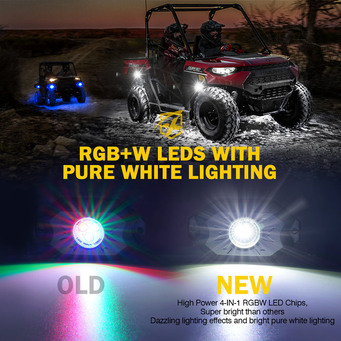 Xprite Replacement Trophy Series RGB + Pure White LED Rock Lighthead- 1 Pack Only